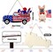 4th of July Hanging Sign Independence Day Decoration American Flag Truck Decor Door Sign Wooden Hanging Truck Sign Plaque Decor for Room Front Door Porch, 11.8 x 4.8 Inch